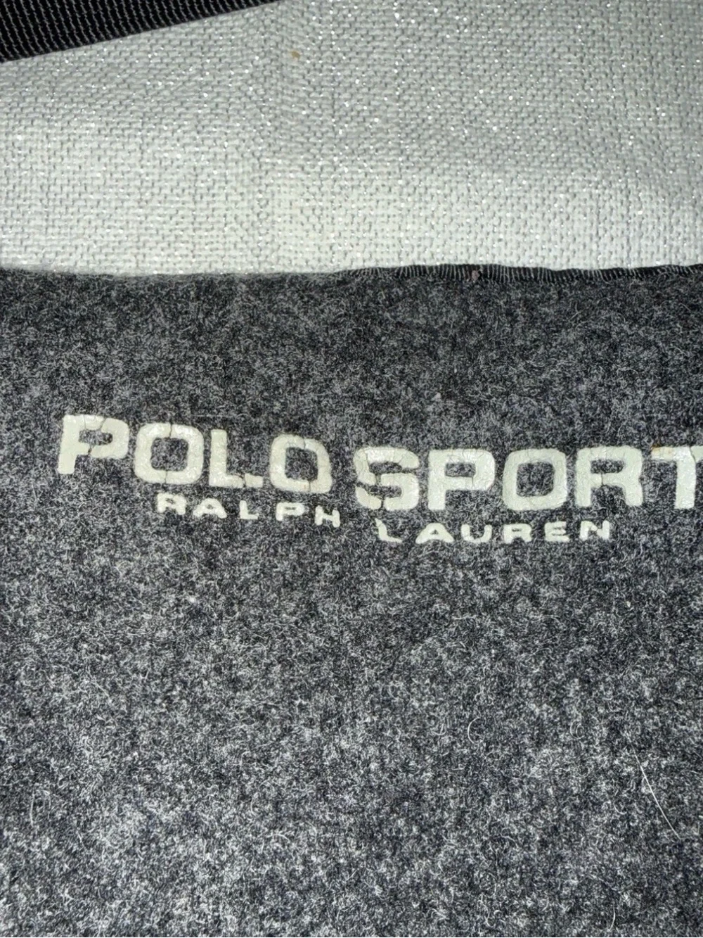 Vintage 1990s Polo Sport Ralph Charcoal Gray Lauren Wool Flannel Tote
